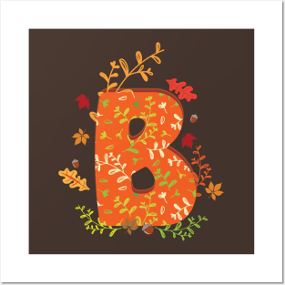 B Autumn Monogram Posters and Art